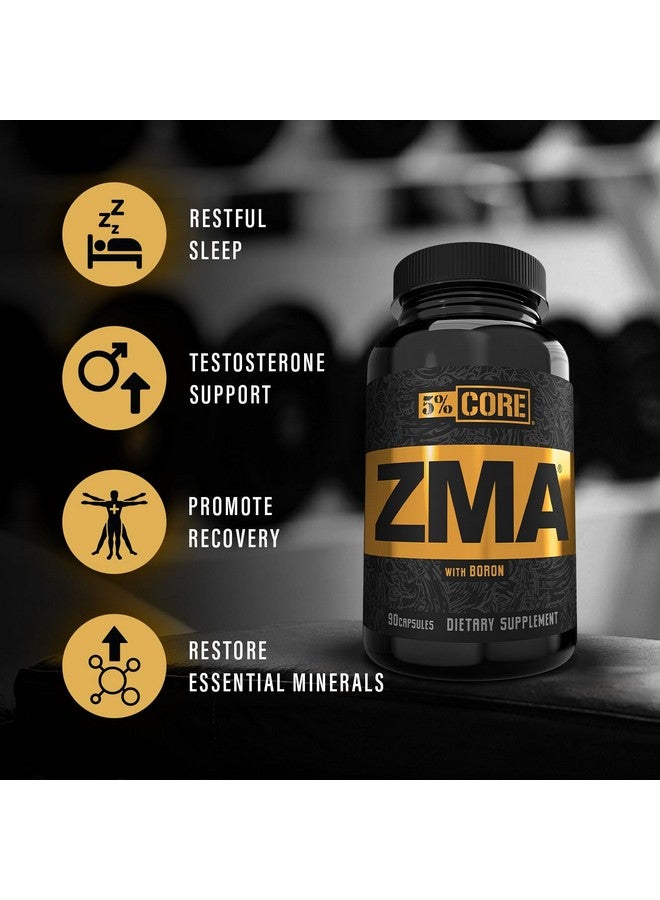 5% Nutrition Core ZMA (with Boron) | Promotes Recovery by Restoring Levels of Zinc, Magnesium & Vitamin B-6 (90 Capsules) - Image 3
