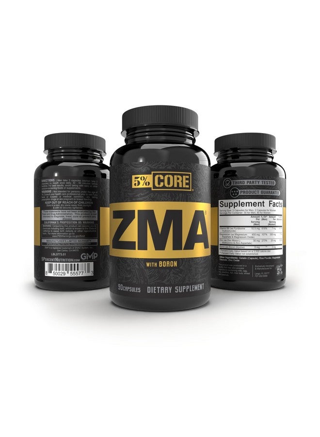 5% Nutrition Core ZMA (with Boron) | Promotes Recovery by Restoring Levels of Zinc, Magnesium & Vitamin B-6 (90 Capsules) - Image 5