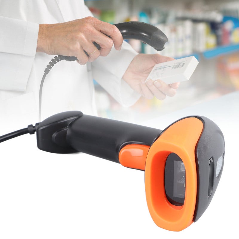 Wired Barcode Scanner: 1D/2D QR Code Scanning, Fast Accurate Reading, Durable Premium Plastic - Multifunctional Scanner for Supermarket, Logistics and Express Delivery - Image 2