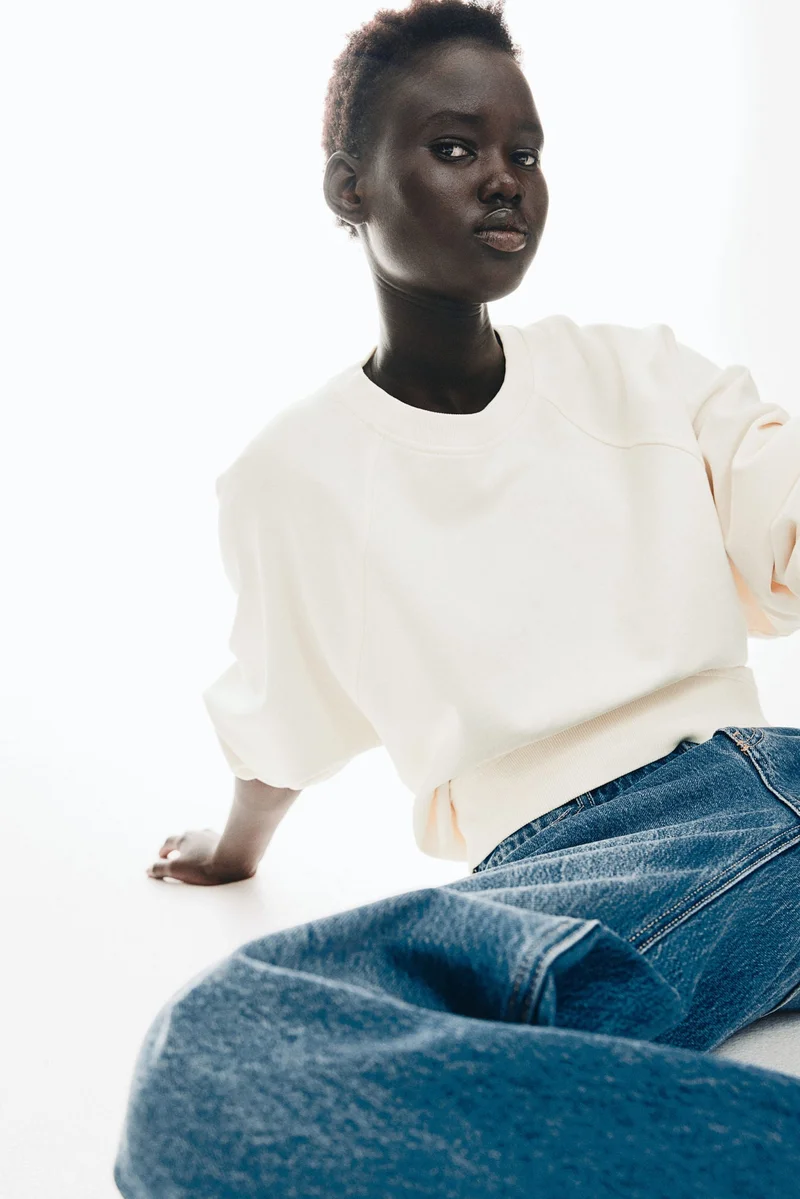 H&M Washed cotton sweatshirt