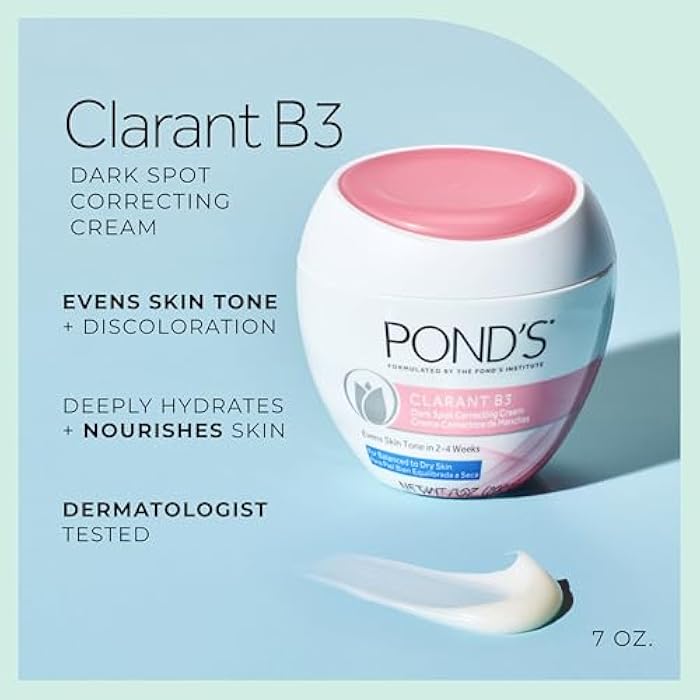 Pond's POND’S Clarant B3 Dark Spot Correcting Cream – Daily Moisturizer for Dry Skin – Moisturizing Face Cream with Vitamins B3 & C – Dermatologist Tested, 7 oz, 2 Pack - Image 2