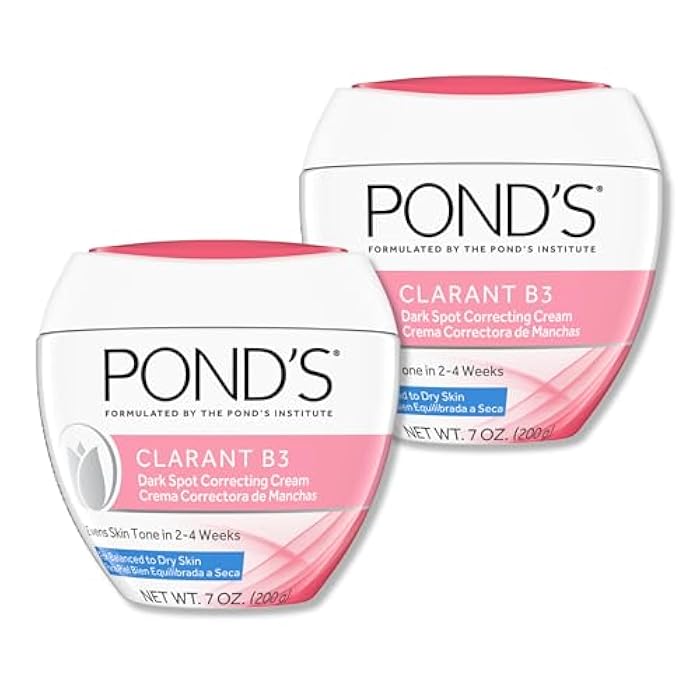 Pond's POND’S Clarant B3 Dark Spot Correcting Cream – Daily Moisturizer for Dry Skin – Moisturizing Face Cream with Vitamins B3 & C – Dermatologist Tested, 7 oz, 2 Pack - Image 1