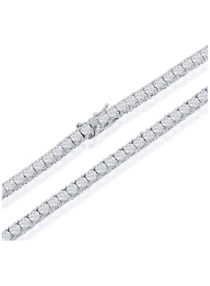 NYC Sterling Women's Magnificent 3mm Round Cubic Zirconia Tennis Necklace - Image 2