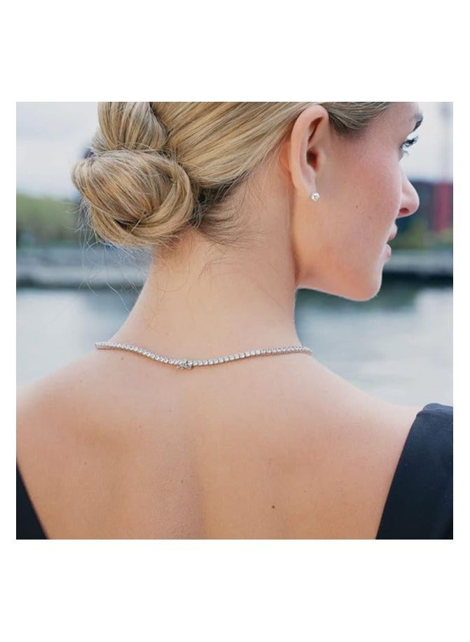 NYC Sterling Women's Magnificent 3mm Round Cubic Zirconia Tennis Necklace - Image 5