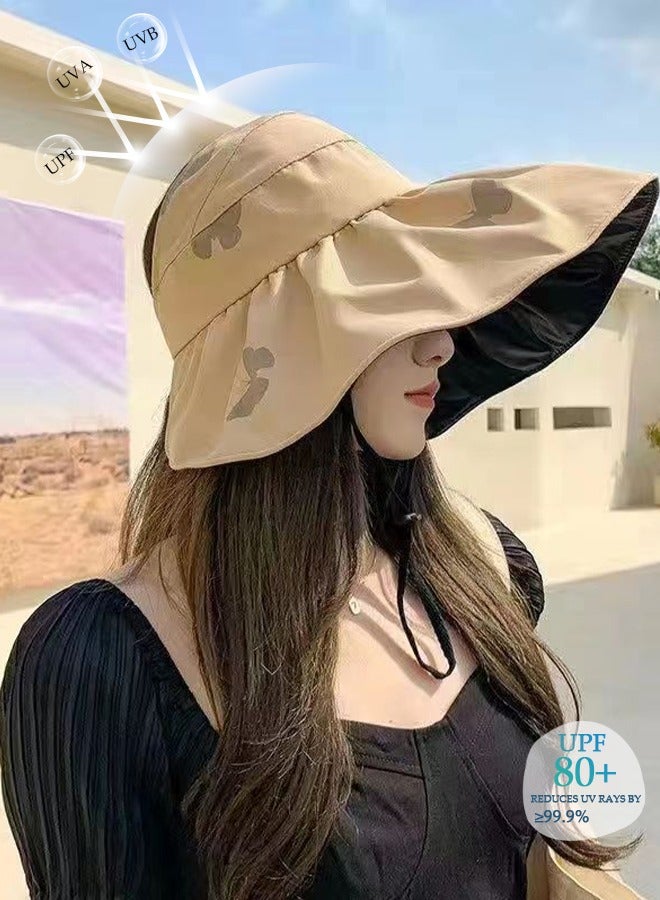 DUNISO Women's Foldable Sun Hat Summer Wide Brim Roll Up Beach Cap Summer Solid Travel Beach Bucket Hats UV Protection UPF50+ for Vacation Outdoor Activities  - Image 1
