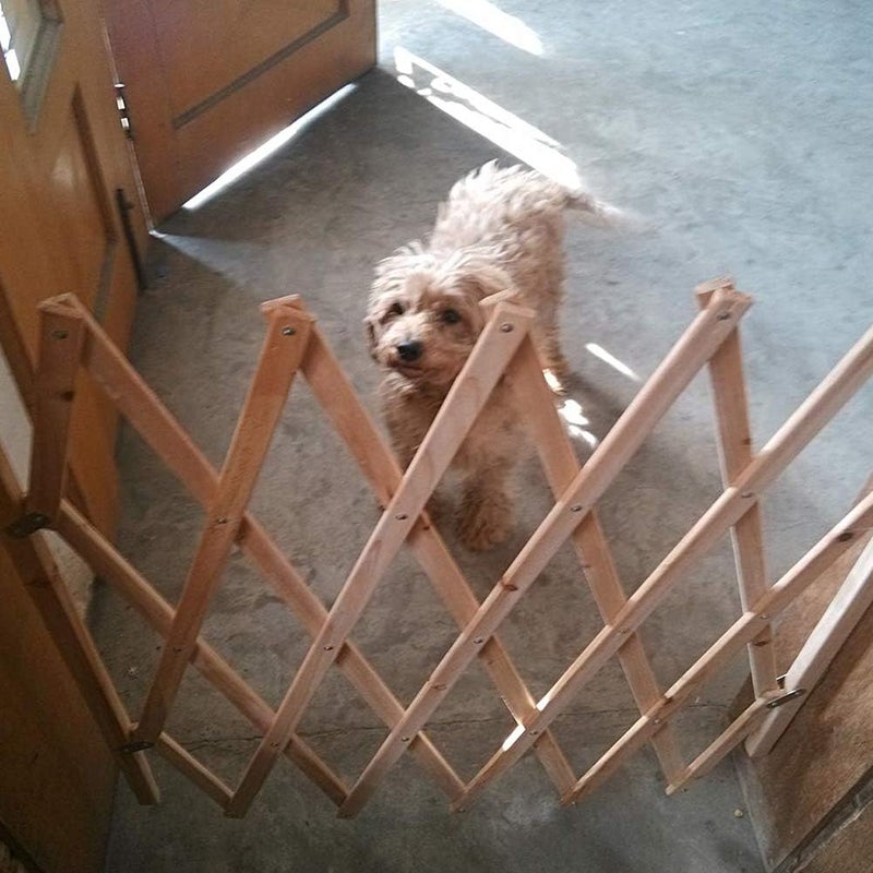 GLOGLOW Nan Pet Gate, Stairway Retractable Puppy Safety Fence, Log Material for Dogs in Home, Stairs, and Outdoor Areas Landscape Aquaculture (Assorted Color) - Image 3