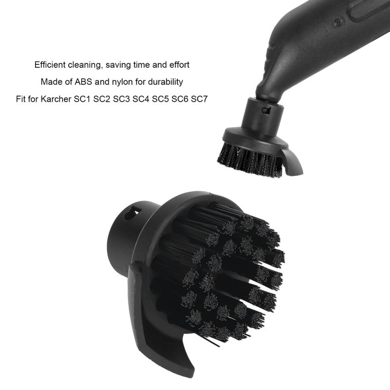 Steam Cleaner Round Brush Black with Scraper Replacement for SC1 SC2 SC3 SC4 SC5 SC6 SC7 Durable ABS Nylon Material - Image 4