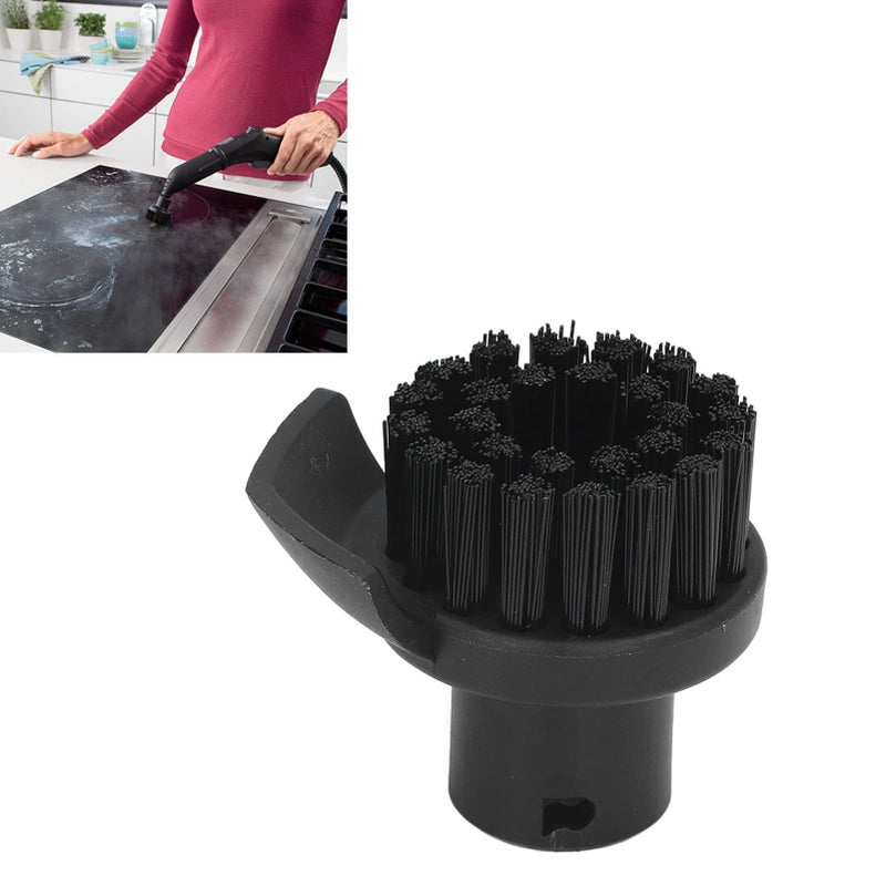 Steam Cleaner Round Brush Black with Scraper Replacement for SC1 SC2 SC3 SC4 SC5 SC6 SC7 Durable ABS Nylon Material - Image 5