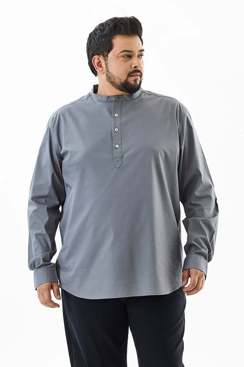 سنيتش قميص كورتا مقاس كبير بقصة عادية مطاطي