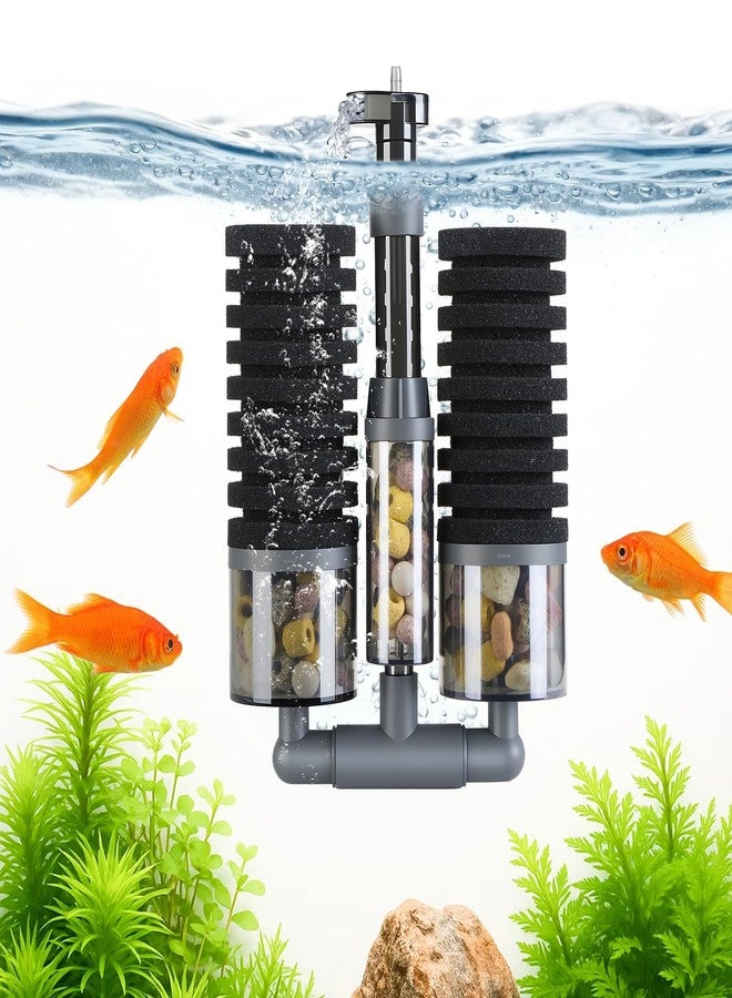 FKSC Dual Sponge Aquarium Filter, Air-Powered, 10-20 Gal - Ultra-Quiet Bio-Sponge Filtration | Freshwater & Saltwater | Easy Setup - Image 1