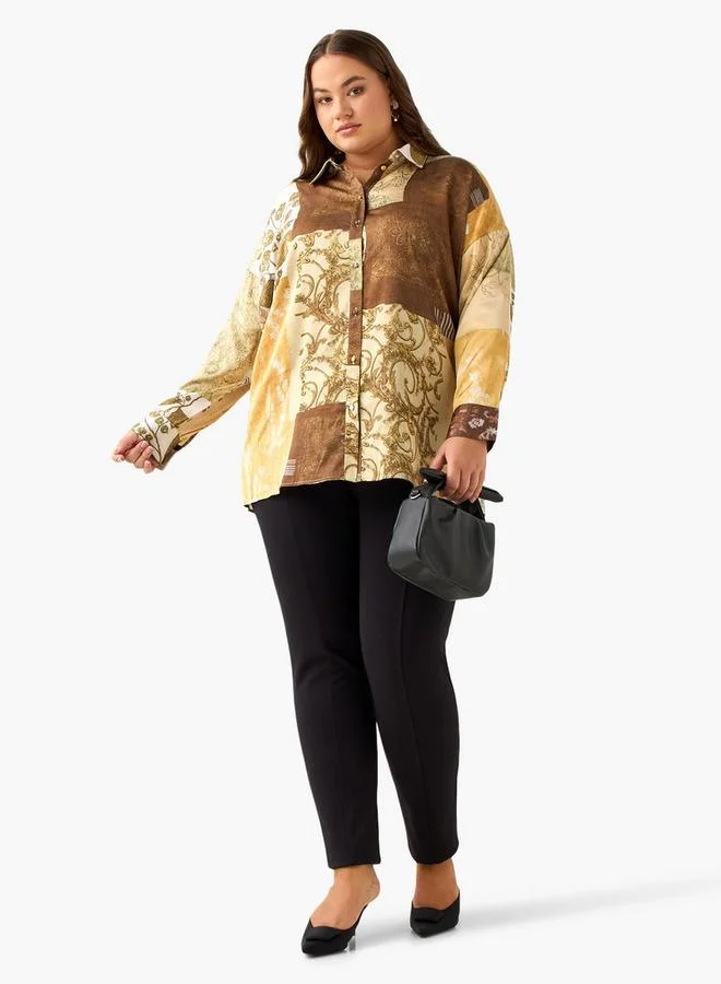  أولا بوبكن Ulla Popken Relaxed Fit Shirt with Patch Print