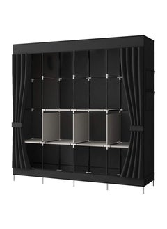 Roman Gifts Portable 4 Door Closet Large Wardrobe Closet Clothes Organizer with  Storage Shelves,  Hanging Sections Side Pockets  - Image 2