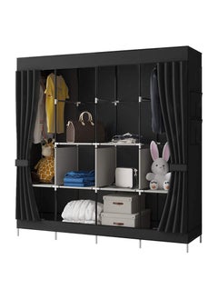 Roman Gifts Portable 4 Door Closet Large Wardrobe Closet Clothes Organizer with  Storage Shelves,  Hanging Sections Side Pockets  - Image 3