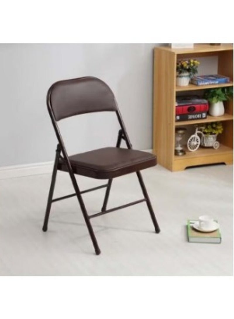 Cady One Folding Chair For Trips And Camping Leather Fabric ,Brown - Image 2