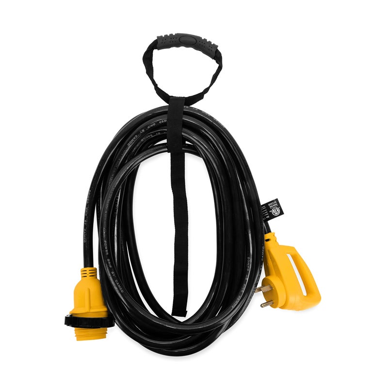 Camco Camco Power Grip 25-Ft 30 Amp RV Extension Cord w/Locking End - Rated for 125V / 3,750W - Features Threaded Locking Ring for Weatherproof Connection & RV Power Cord 90° Head (55501)  - Image 4