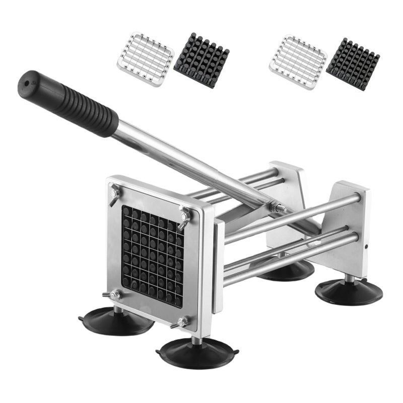 Coosoromas French Fry CutterProfessional Stainless Steel Potato Cutter Press Fries with 12Inch and 38Inch Blade Great for Potatoes - Image 2