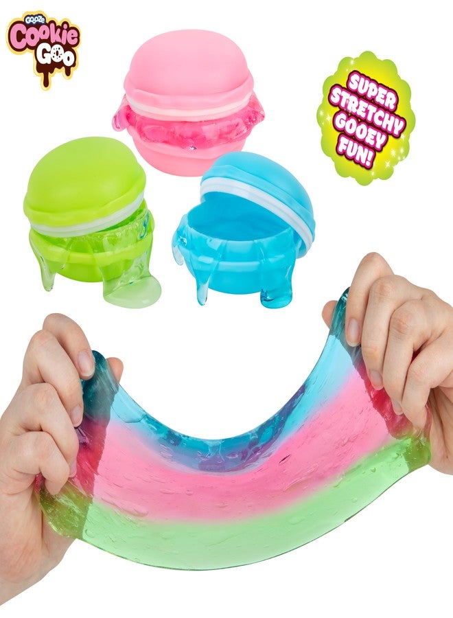 The Orb Factory ORB Slime Goooze Cookie Goo 2 Pack - 6 Total Macaron Shaped Containers with Cookie Slime - Sensory Squishy Jelly Slimes to Stretch and Squeeze for Adults and Kids - Colorful Fidget Slimes, Fun Gifts - Image 3