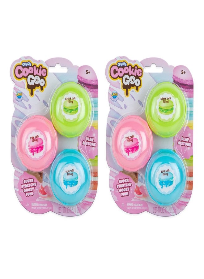 The Orb Factory ORB Slime Goooze Cookie Goo 2 Pack - 6 Total Macaron Shaped Containers with Cookie Slime - Sensory Squishy Jelly Slimes to Stretch and Squeeze for Adults and Kids - Colorful Fidget Slimes, Fun Gifts - Image 1