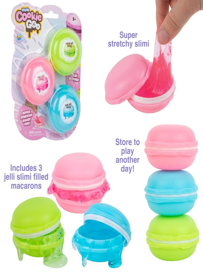 The Orb Factory ORB Slime Goooze Cookie Goo 2 Pack - 6 Total Macaron Shaped Containers with Cookie Slime - Sensory Squishy Jelly Slimes to Stretch and Squeeze for Adults and Kids - Colorful Fidget Slimes, Fun Gifts - Image 2