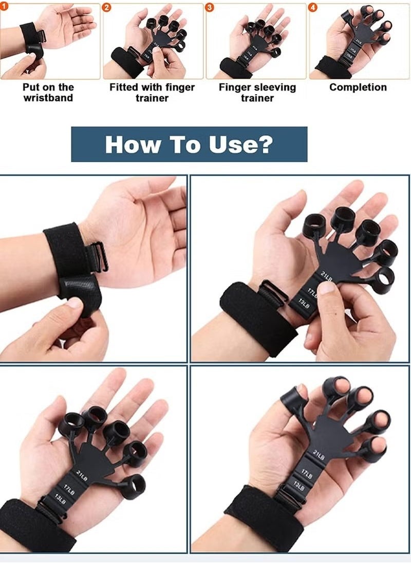 Ocean Hand Grip Strengthener，Adjustable Finger Exerciser and Finger Stretcher ，Relieve Pain for Arthritis, Finger Flexion Extension Training  - Image 5