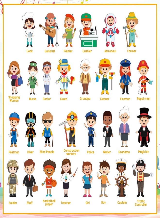 Civaner 3 Set Wooden Puzzle for Toddlers Kids 30 Pcs Wooden Community Helpers Toys People Figures Occupations Interchangeable Dress up Peg Puzzles Educational Social Learning Supplies for Boys Girls - Image 4