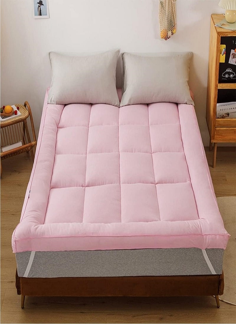 Blueberry Mattress Topper Breathable Fabric Quilted Edge Piping Box Stiched 4 Corner Elastic 10cm Thick 180x200cm  - Image 1