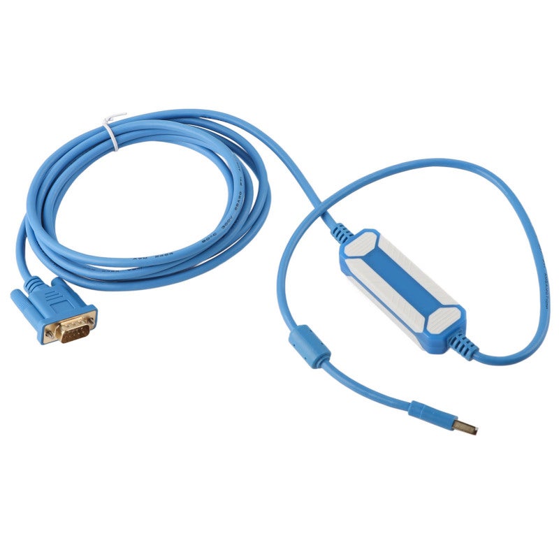 كابل برمجة PLC بطول 3 أمتار / 9.8 قدم - موصل مطلي بالذهب - سلك نحاسي عاري - مؤشر LED لأجهزة Omron سلسلة CQM1H CPM2C - Image 1