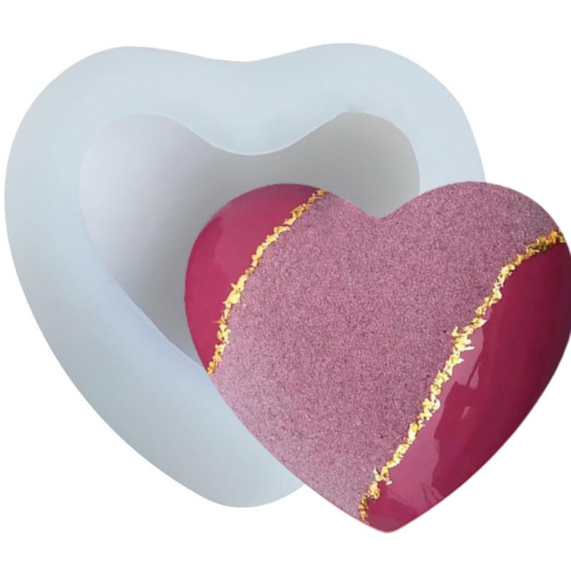 SOFTCREATO Candle Making Moulds 3D Heart Shape Candle Mold Resin Mold Silicone Baking Cake Soap Supplies For Handmade Soap Making Moulds for Aromatherapy Wax Chocolate Bombs Cookie Pastry Cake Jelly Handmade Valentines Day Gift Home Decration Craft DIY