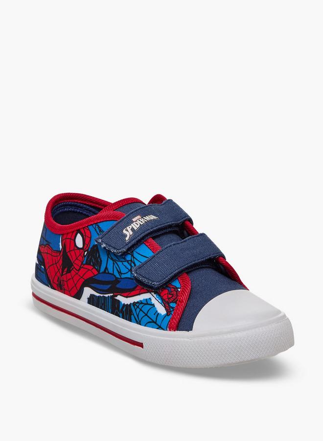 Marvel Heroes Boys Spider-Man Print Hook & Loop Ankle Sneakers - Image 2