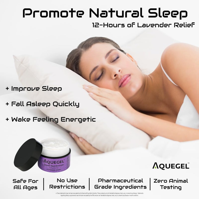 Aquegel Nasal Moisturizer+Lavender (Sleep Easy), 12-Hour Nasal Dryness Relief, Water Based Nose Gel, Oxygen Therapy Nasal Moisturizer, Dry Nose, Nasal Dryness, Nosebleeds, CPAP, Natural Sleep Remedy - Image 5
