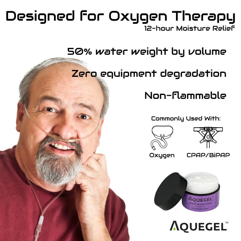 Aquegel Nasal Moisturizer+Lavender (Sleep Easy), 12-Hour Nasal Dryness Relief, Water Based Nose Gel, Oxygen Therapy Nasal Moisturizer, Dry Nose, Nasal Dryness, Nosebleeds, CPAP, Natural Sleep Remedy - Image 3