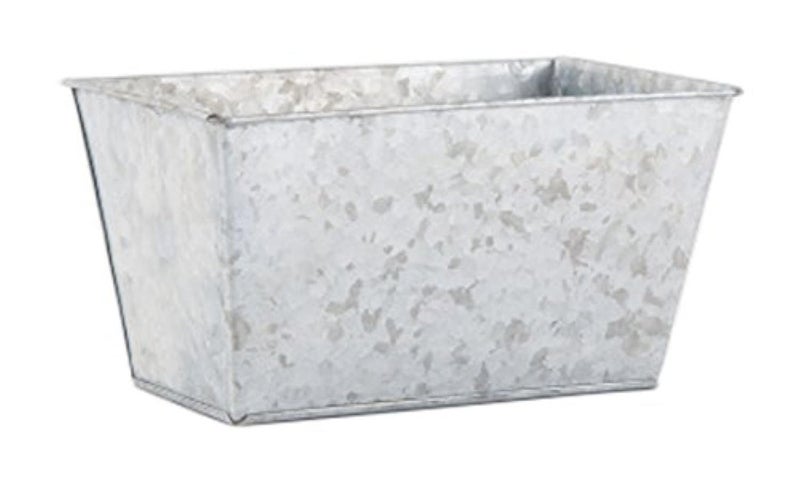 Weddingstar Galvanized Tin Rectangular Planter Large Gray