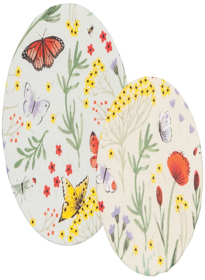 Now Designs Save It Reusable Cotton Bowl Covers, Set of 2, Morning Meadow, 2 Count - Image 4