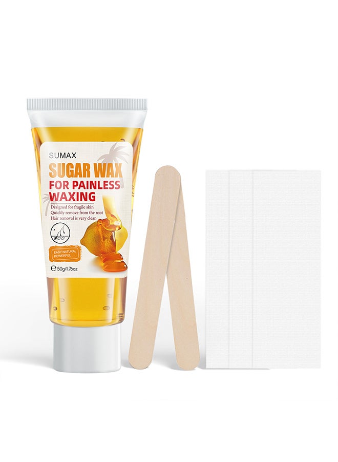 سوماكس شمع سوماكس لإزالة الشعر 50 جرام + 2 عود خشبي و3 أوراق لإزالة الشعر - Image 1