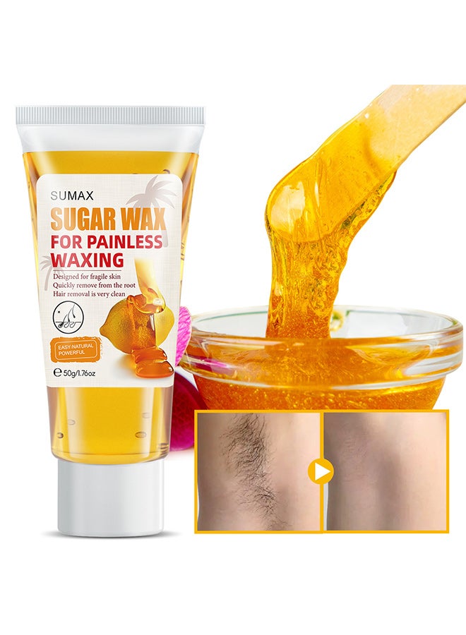سوماكس شمع سوماكس لإزالة الشعر 50 جرام + 2 عود خشبي و3 أوراق لإزالة الشعر - Image 2