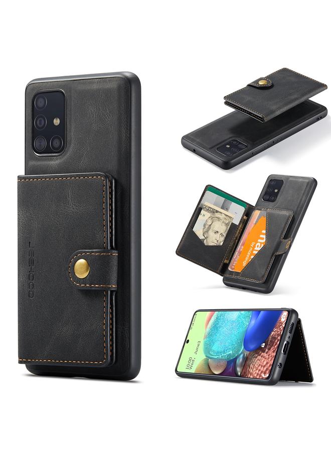 The Bros Case For Samsung Galaxy A71 5G Retro Magnetic Detachable Protective Case with Wallet & Card Slot & Holder