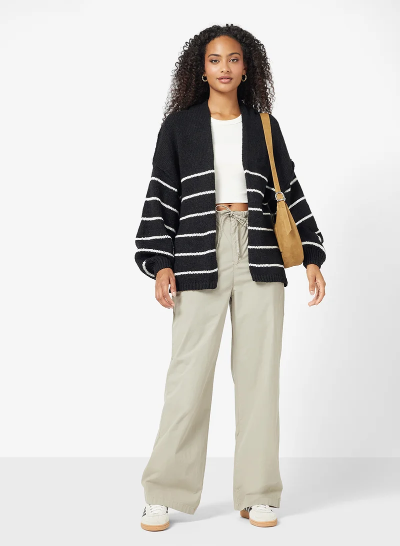 Ginger Oversize Knitted Stripe Shrug