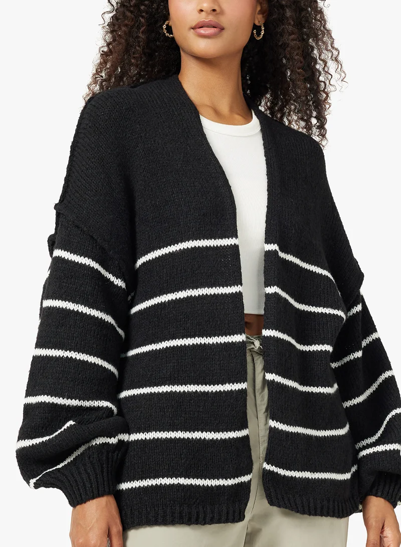 Ginger Oversize Knitted Stripe Shrug