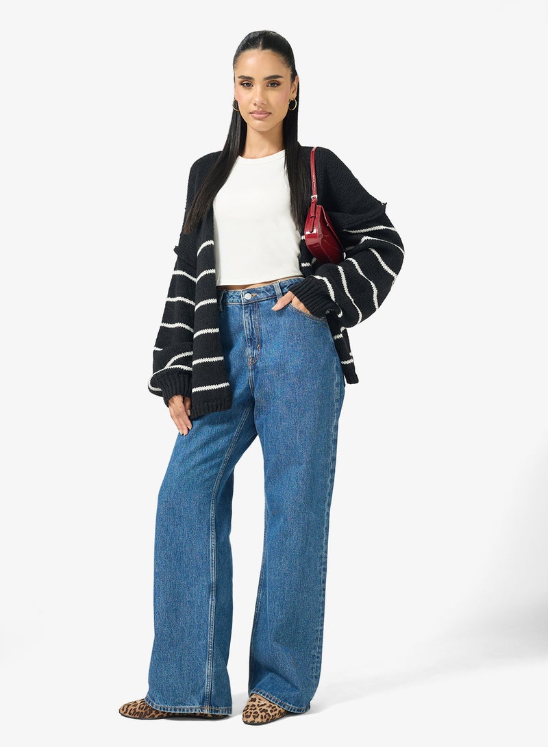 Ginger Oversize Knitted Stripe Shrug - Image 4