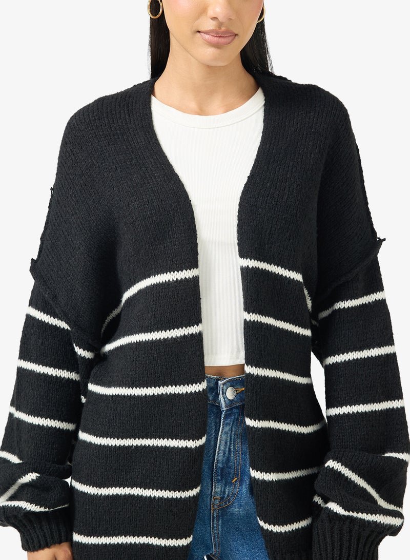 Ginger Oversize Knitted Stripe Shrug - Image 3