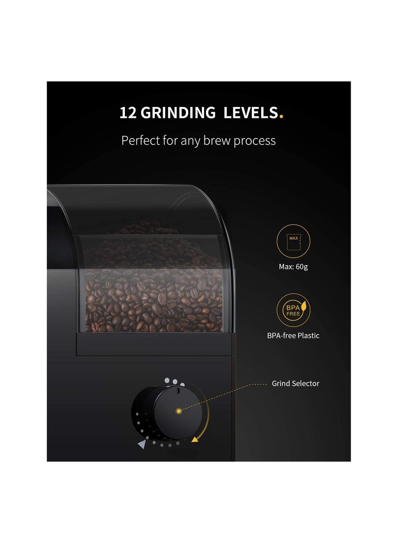 SHARDOR Electric Burr Coffee Grinder with 14 Grind Settings, Adjustable Burr Mill Coffee Bean Grinder for Espresso, Drip Coffee, French Press and Percolator Coffee, Cleaning Brush Included - Image 2