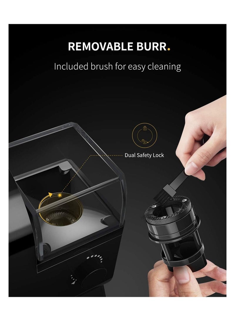 SHARDOR Electric Burr Coffee Grinder with 14 Grind Settings, Adjustable Burr Mill Coffee Bean Grinder for Espresso, Drip Coffee, French Press and Percolator Coffee, Cleaning Brush Included - Image 4