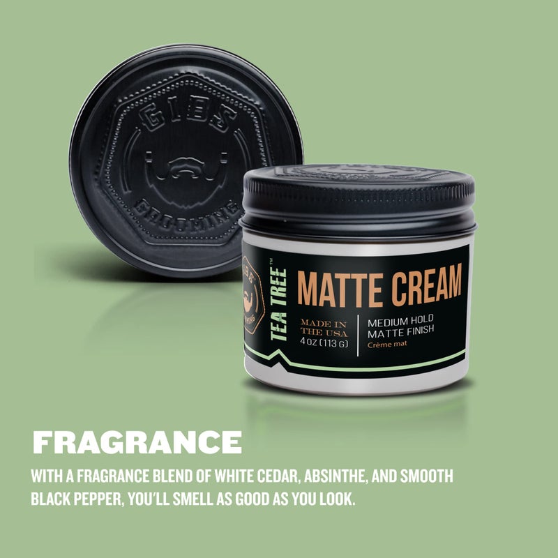 GIBS Tea Tree Matte Cream-Light/Medium Hold, Long Lasting Light Hold, Made in USA 4oz - Image 5