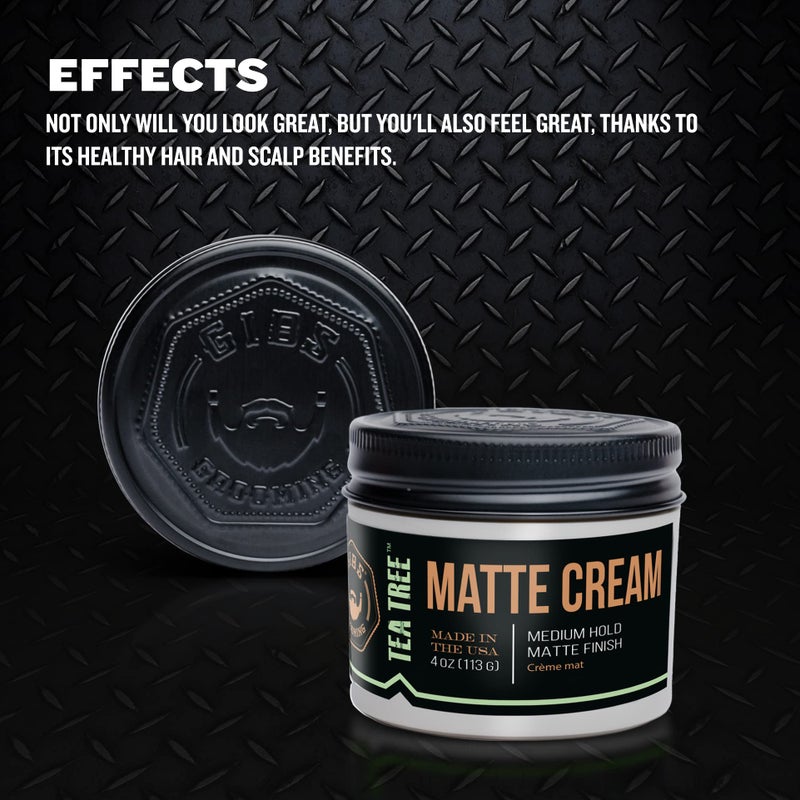 GIBS Tea Tree Matte Cream-Light/Medium Hold, Long Lasting Light Hold, Made in USA 4oz - Image 4