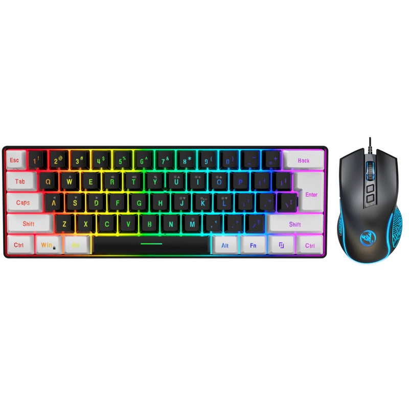 Gaming Keyboard USB Interface Plug Play Mechanical Keyboard - 7-Color Breathing Light Multimedia Keys Volume Adjustment Ergonomic Mouse with Adjustable DPI for Office Gaming - Image 2
