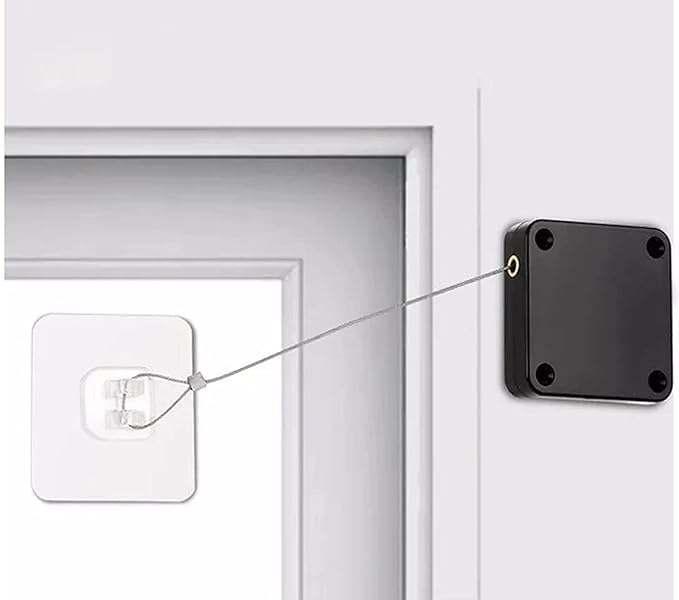 EDBIRET PunchFree Automatic Sensor Door Closer Residential Sliding Screen Door Closer Commercial Multifunctional Door Closer Auto Door Closer with Steel Drawstring - Image 1