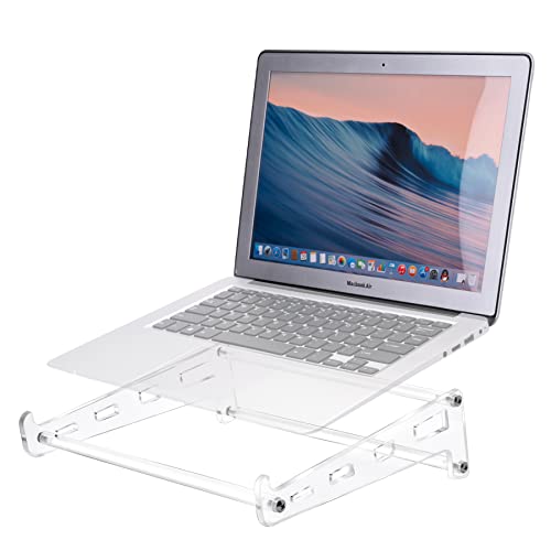 QUPIVA Acrylic Laptop Stand for Desk, Clear Ventilated Computer Stand Holder for Desk, Ergonomic Acrylic Sturdy Laptop Riser Compatible with MacBook Air Pro Dell Lenovo Thinkpad ASUS 9-16 Inch - Image 1
