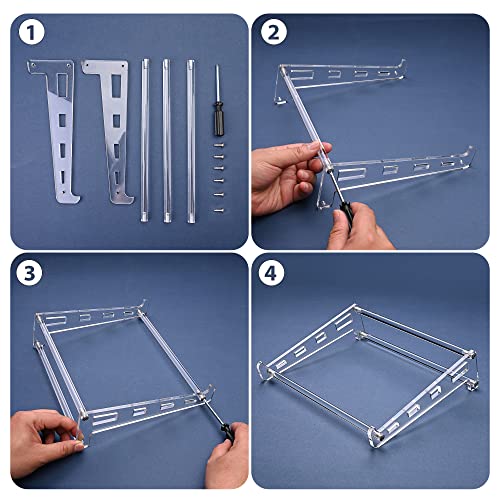 QUPIVA Acrylic Laptop Stand for Desk, Clear Ventilated Computer Stand Holder for Desk, Ergonomic Acrylic Sturdy Laptop Riser Compatible with MacBook Air Pro Dell Lenovo Thinkpad ASUS 9-16 Inch - Image 4
