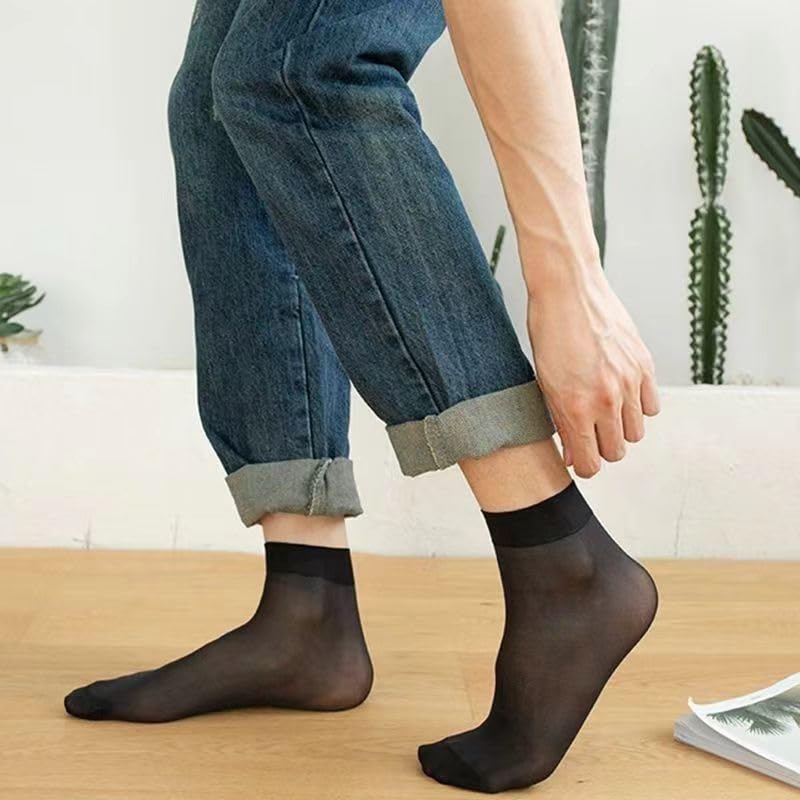 ZIJING TRY ON Disposable SOCKS PEDS FOOTIES DISPOSABLE NYLON SLIP ON SOCKS FOR GUEST WOMENS MENS BLACK NUDE COLOR set of 100 pair (black color) - Image 3