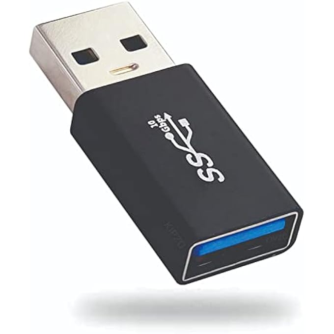 KIPZO USB MALE TO USB FEMALE CONNECTOR USB 3.0 TO 3.1 ADAPTER USB TO USB MALE TO FEMALE JOINTER COUPLER EXTENDER USB 3.1 GEN 2 SUPER SPEED CHARGING AND UPTO 10GBPS TRANSFER SPEED TYPE A - Image 1